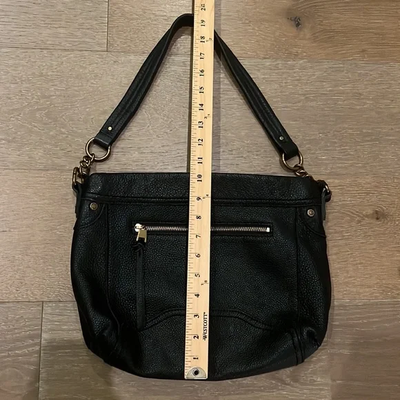 The Sak Collective Tahoe Medium Shoulder Bag Black Pebbled Leather Hobo  Purse